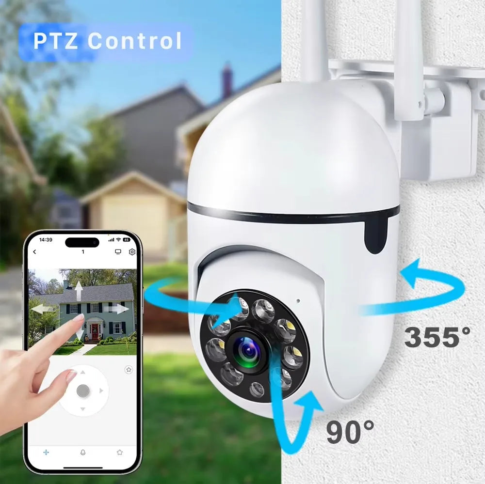 Wifi IP Wireless Security Surveillance PTZ Camera 4X Zoom Cameras Tracking Two-way Audio HD Night Color Cam
