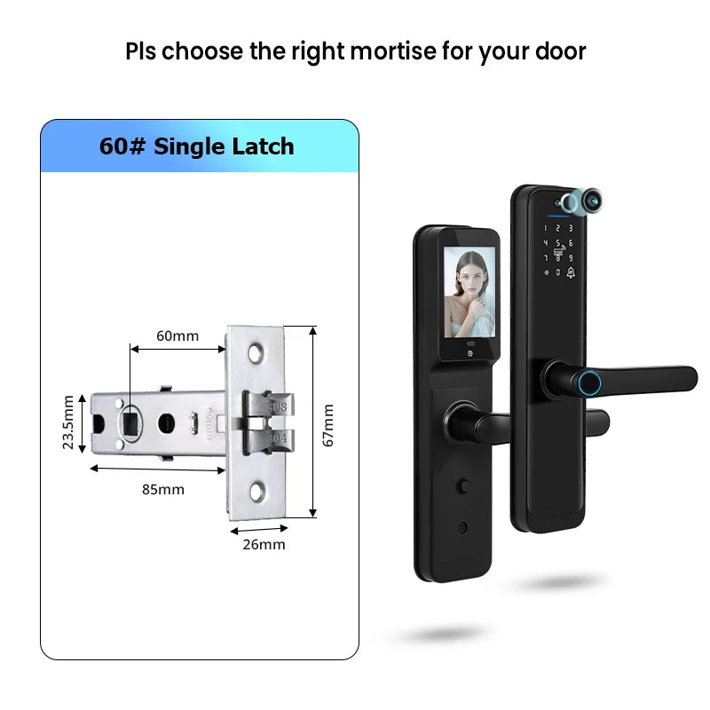 Tuya Wifi Smart Lock Electronic Digital Lock Featuring Biometric Fingerprint Recognition Camera Smart Card&Password Key Unlock