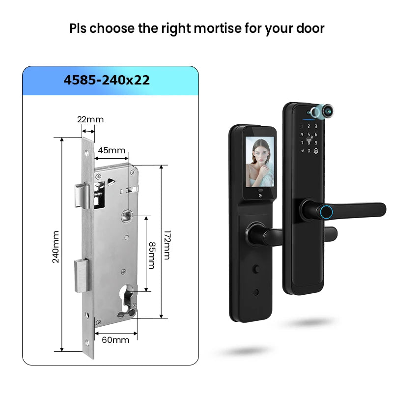 Tuya Wifi Smart Lock Electronic Digital Lock Featuring Biometric Fingerprint Recognition Camera Smart Card&Password Key Unlock