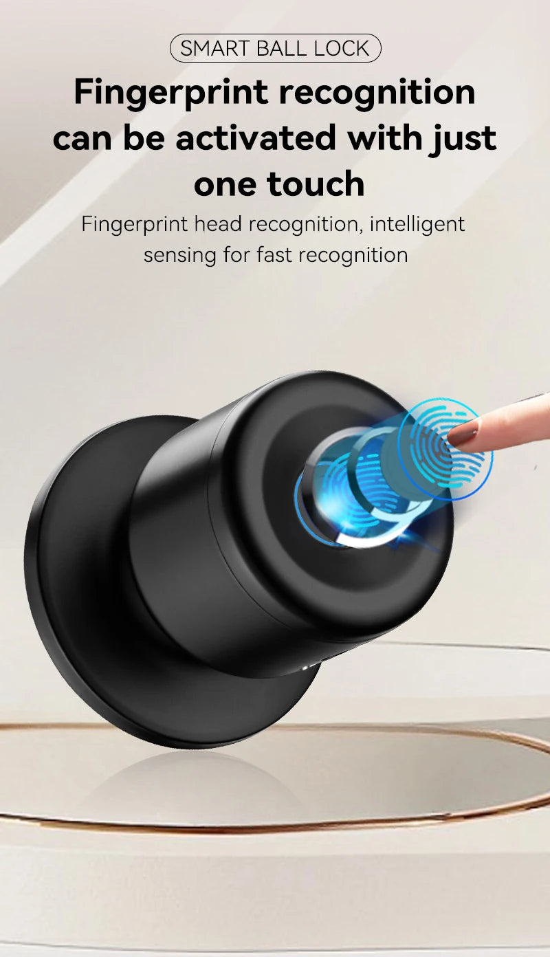 XSDTS Tuya App Fingerprint Smart Lock with Bluetooth Digital Door Lock Keyless Entry Home House Apartment