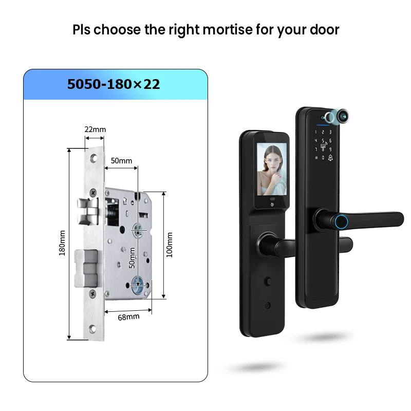Tuya Wifi Smart Lock Electronic Digital Lock Featuring Biometric Fingerprint Recognition Camera Smart Card&Password Key Unlock