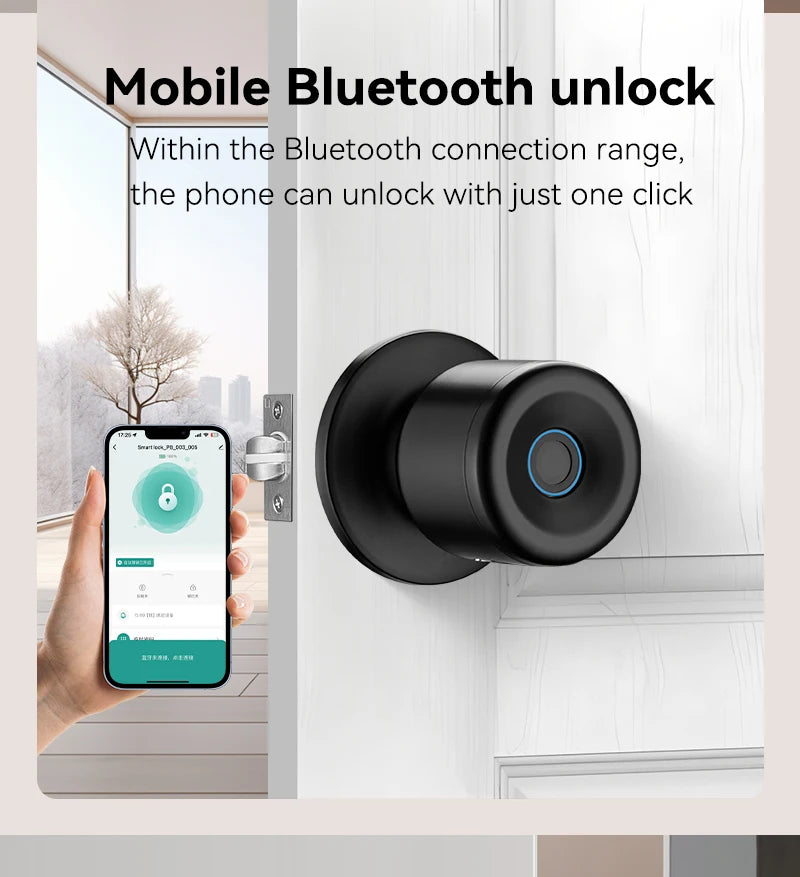 XSDTS Tuya App Fingerprint Smart Lock with Bluetooth Digital Door Lock Keyless Entry Home House Apartment