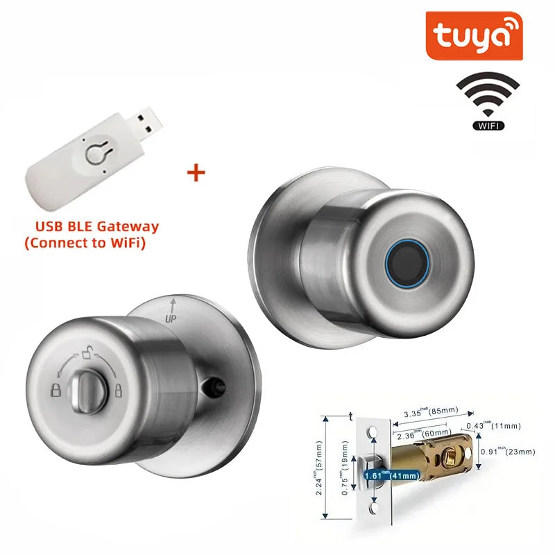 XSDTS Tuya App Fingerprint Smart Lock with Bluetooth Digital Door Lock Keyless Entry Home House Apartment