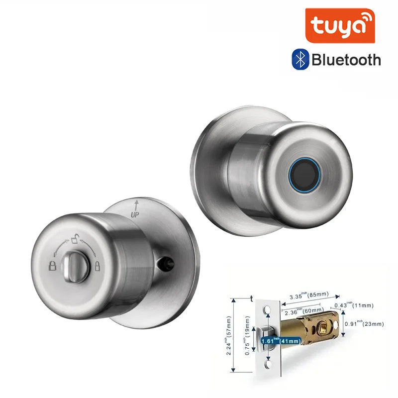 XSDTS Tuya App Fingerprint Smart Lock with Bluetooth Digital Door Lock Keyless Entry Home House Apartment
