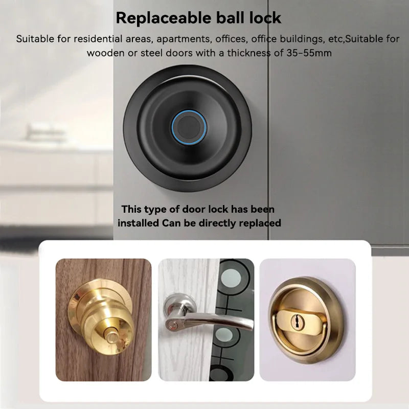 XSDTS Tuya App Fingerprint Smart Lock with Bluetooth Digital Door Lock Keyless Entry Home House Apartment