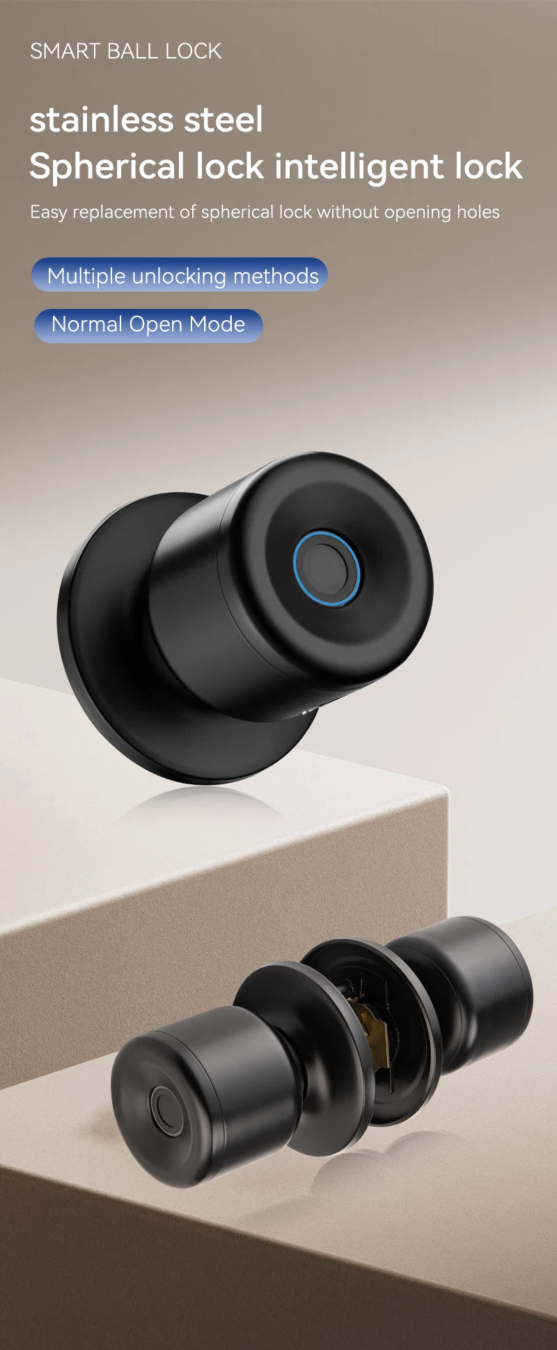 XSDTS Tuya App Fingerprint Smart Lock with Bluetooth Digital Door Lock Keyless Entry Home House Apartment