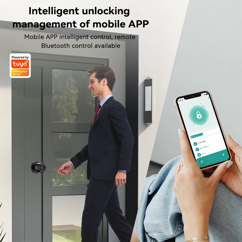 XSDTS Tuya App Fingerprint Smart Lock with Bluetooth Digital Door Lock Keyless Entry Home House Apartment