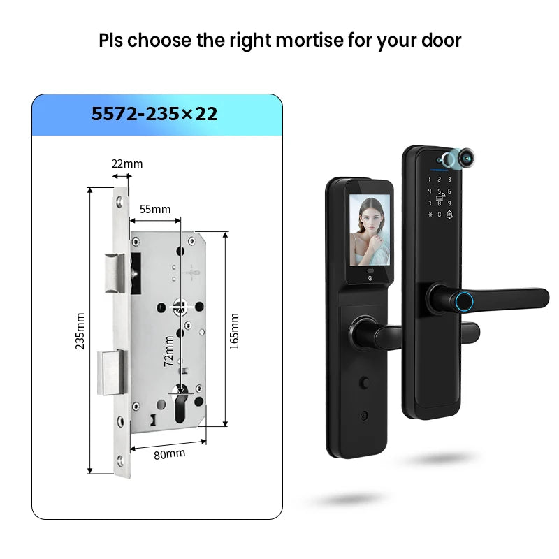 Tuya Wifi Smart Lock Electronic Digital Lock Featuring Biometric Fingerprint Recognition Camera Smart Card&Password Key Unlock